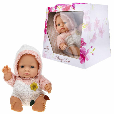 Пупс Premium в теплом розовом комбинезоне 20см 1toy Т22492